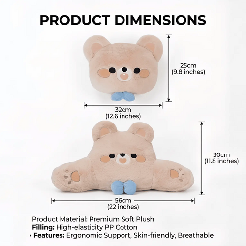 Cozy Bear Car Cushion Set – Cute & Ergonomic Comfort