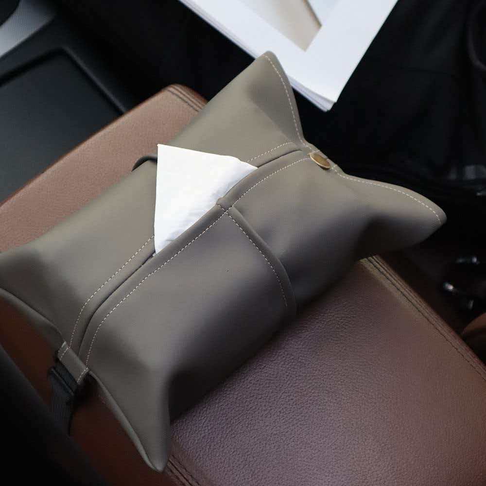 Minimal Leather Car Tissue Holder – Elegant Interior Upgrade