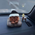 Cozy Plush Car Dashboard Decor – Cute Bear & Earth Companion