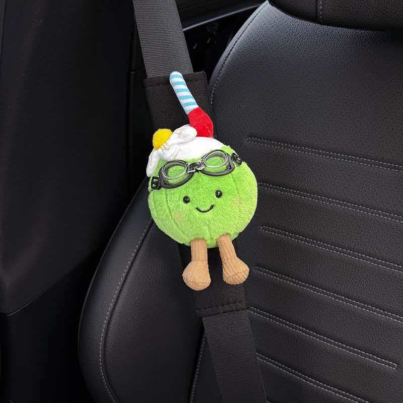 Cute Lemon Seat Belt Cushion – Soft Comfort Car Shoulder Pad