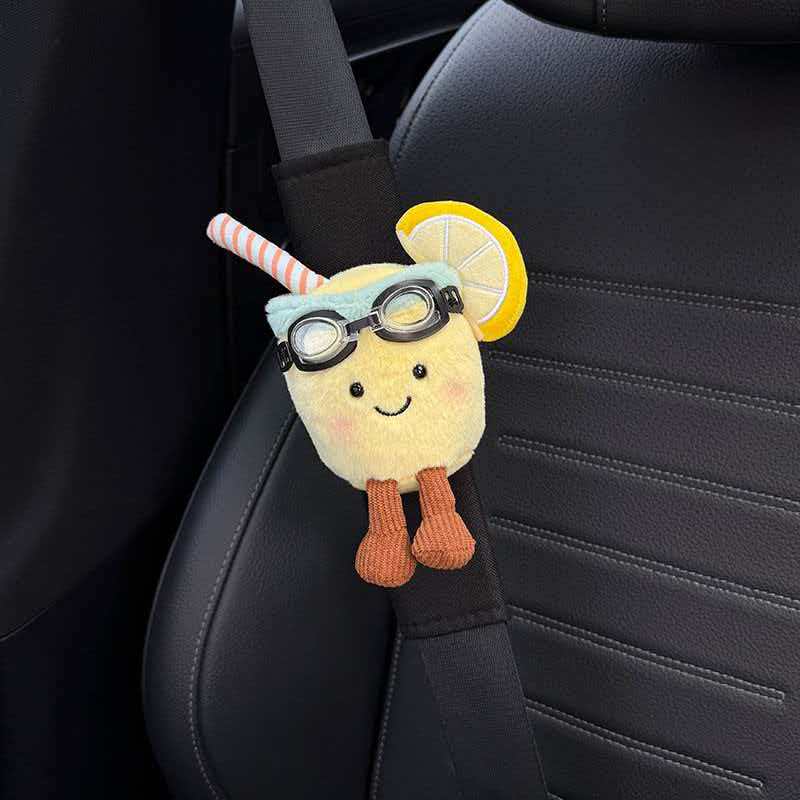 Cute Lemon Seat Belt Cushion – Soft Comfort Car Shoulder Pad