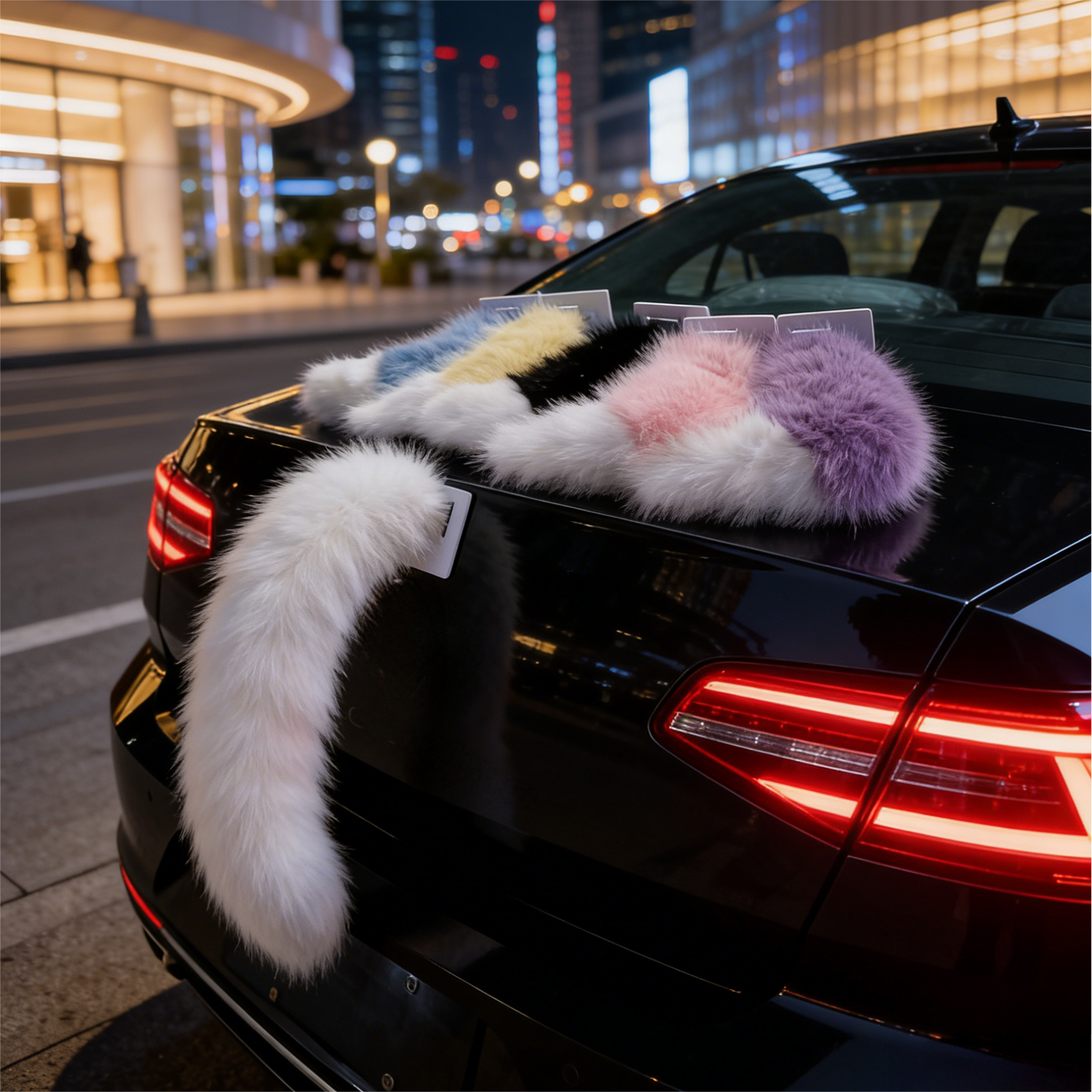 Fluffy Tail Car Decor – Cute Faux Fur Trunk Ornament