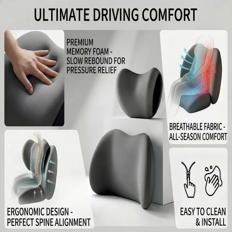Comfort Memory Foam Car Cushion Set