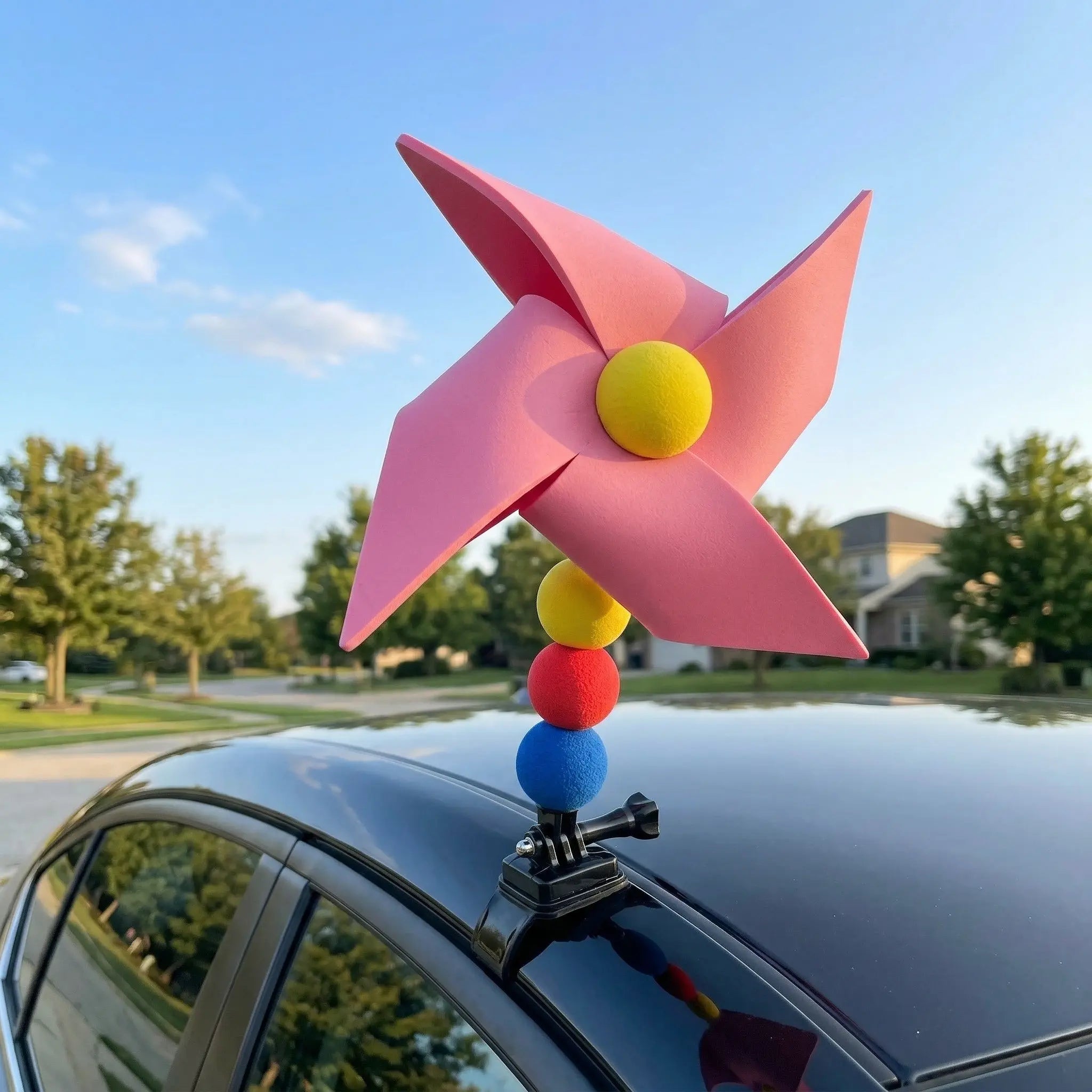 Colorful Windmill Car Decor – Spinning Exterior Fun Accessory