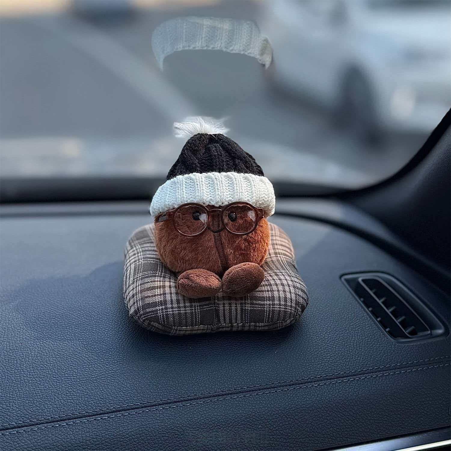 Cozy Plush Car Dashboard Decor – Cute Bear & Earth Companion