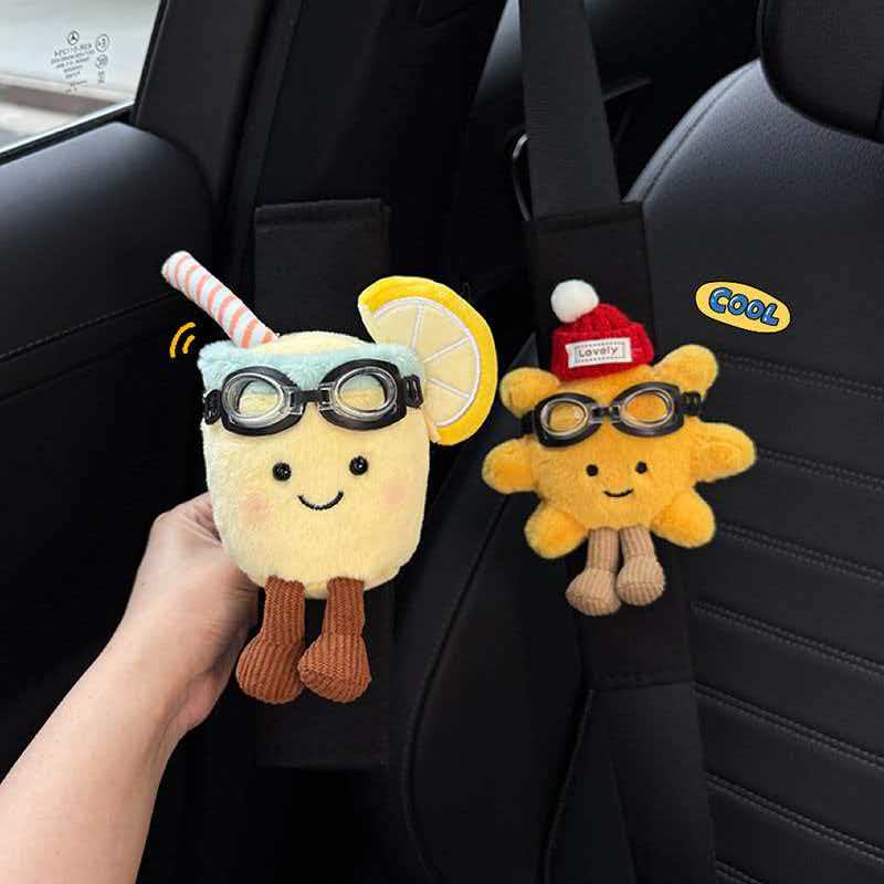 Cute Lemon Seat Belt Cushion – Soft Comfort Car Shoulder Pad
