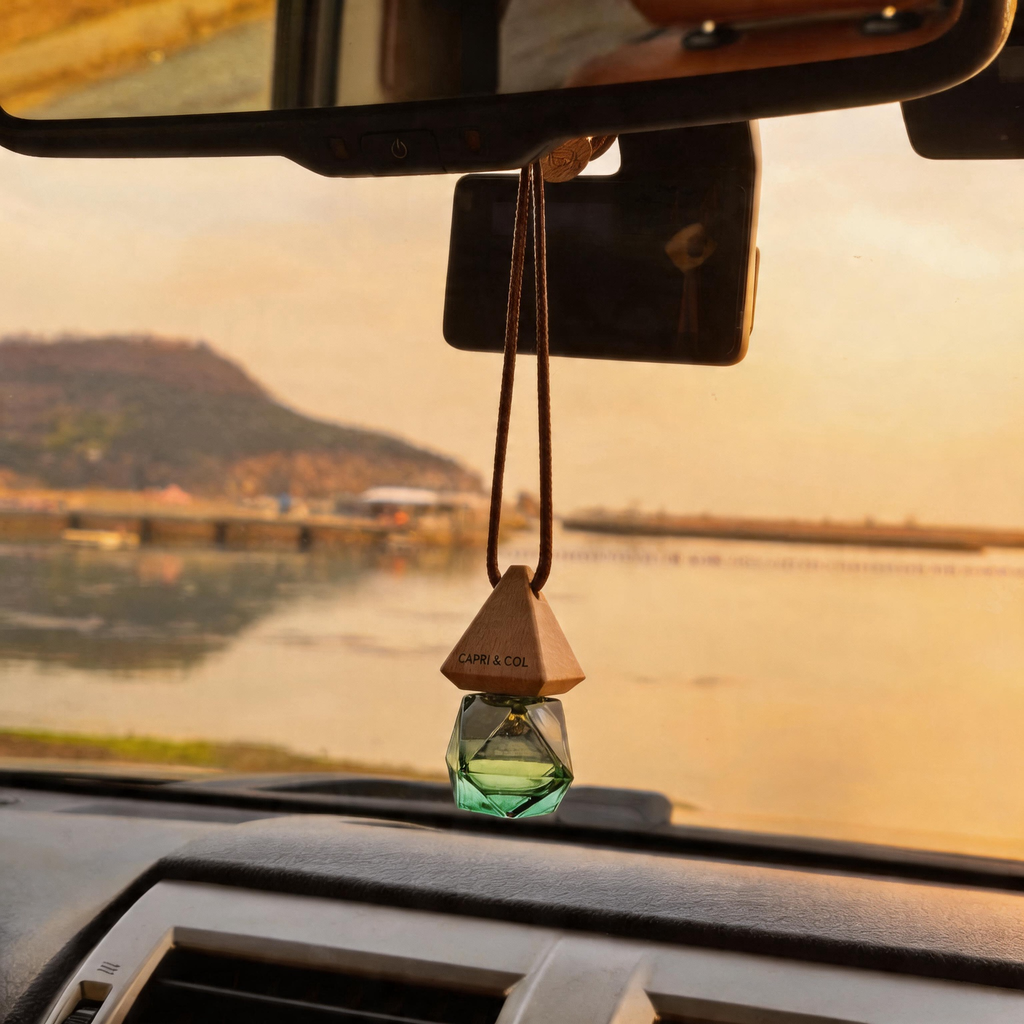 Crystal Hanging Car Diffuser – Elegant Rearview Mirror Air Freshener